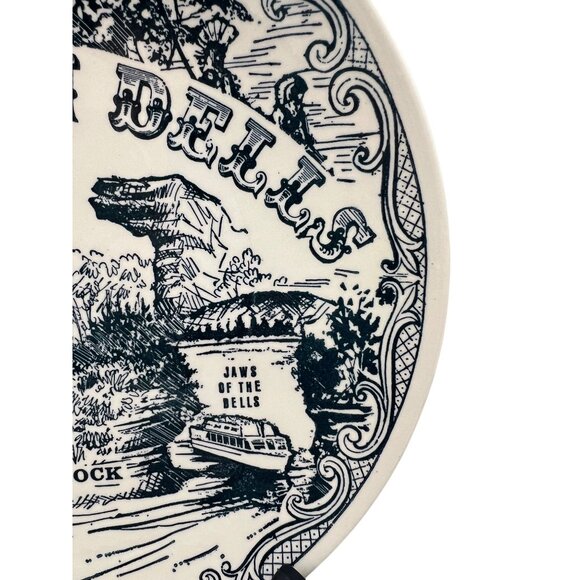 Vintage Wisconsin Dells Souvenir Plate 10” Ironstone Spin Original Made In USA - Picture 5 of 6